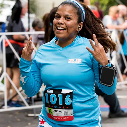 woman finishing run